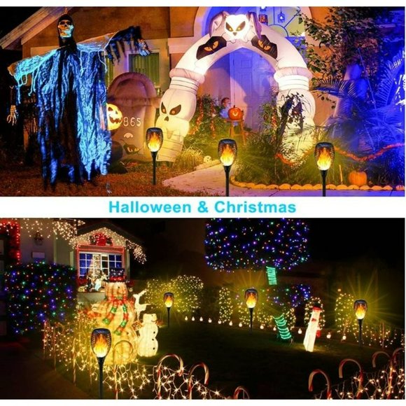 Solar Lights Outdoor Decorative, Pack of 6 Ultra-Lager Solar Torch Light with Fl - Picture 7 of 7